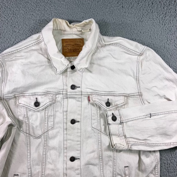 Levi's Other - Levi's Premium Trucker Jacket Men 2XL White Denim Contrast Stitch Neutral Casual